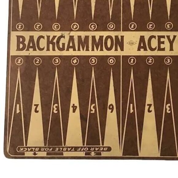 Lowe Backgammon Checkers Acey Ducey Game Board Replacement Vintage Brown Wood - Picture 4 of 7